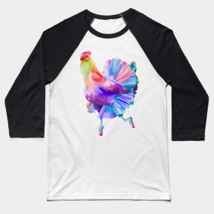 Rainbow Hen Baseball T-Shirt